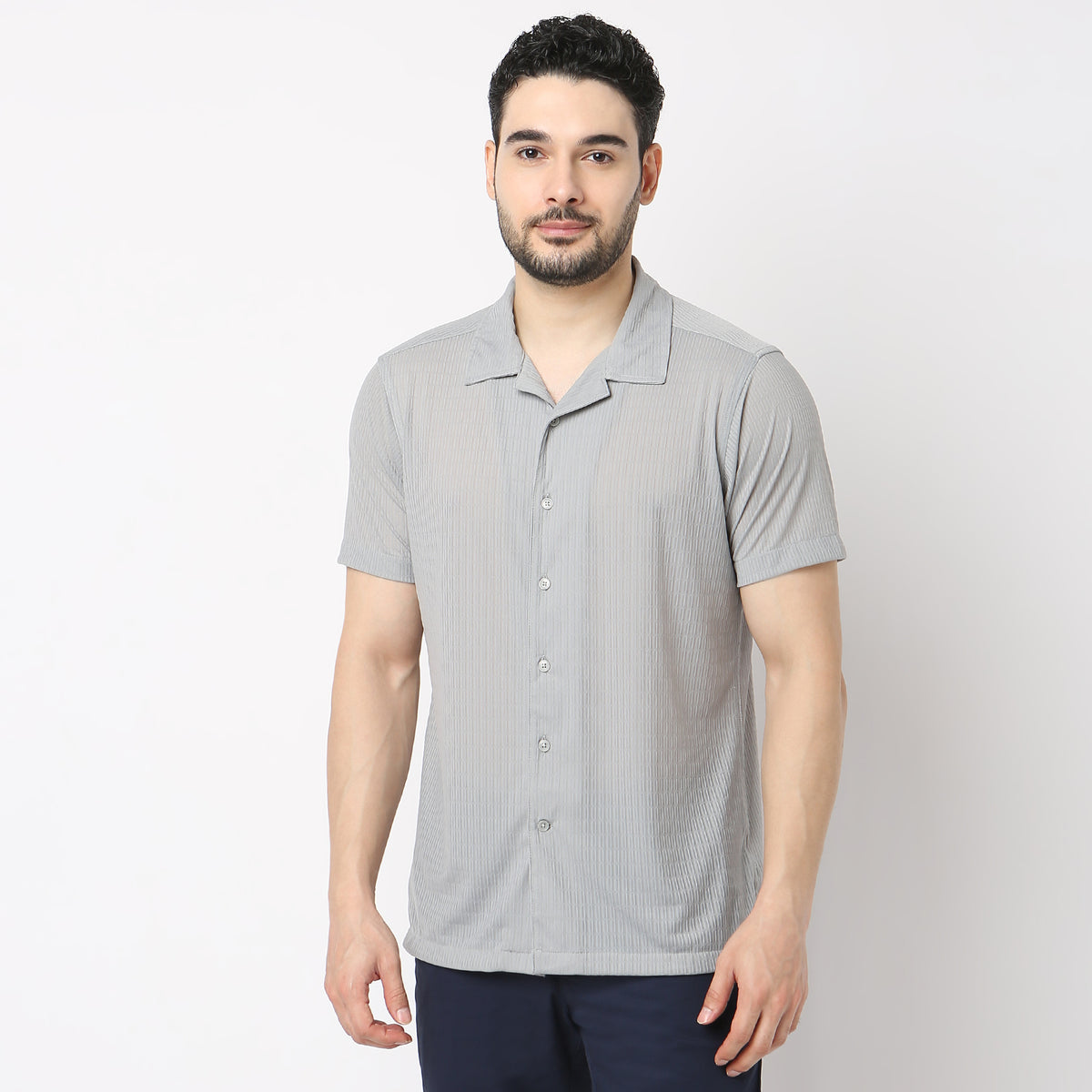 Regular Fit Structured Casual Shirt