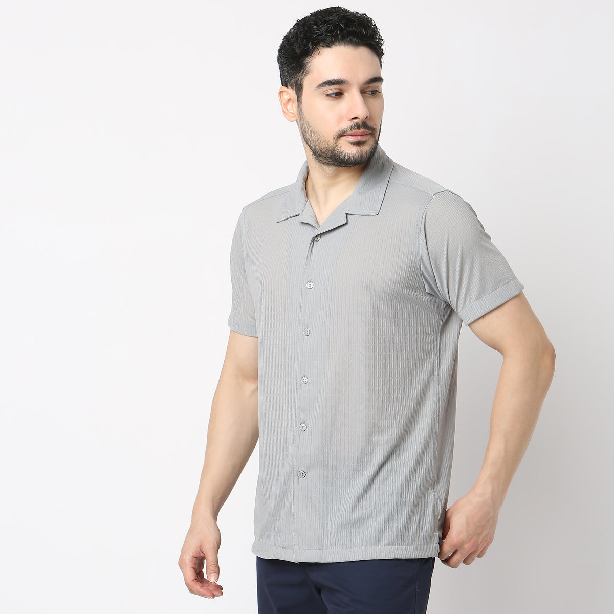 Regular Fit Structured Casual Shirt