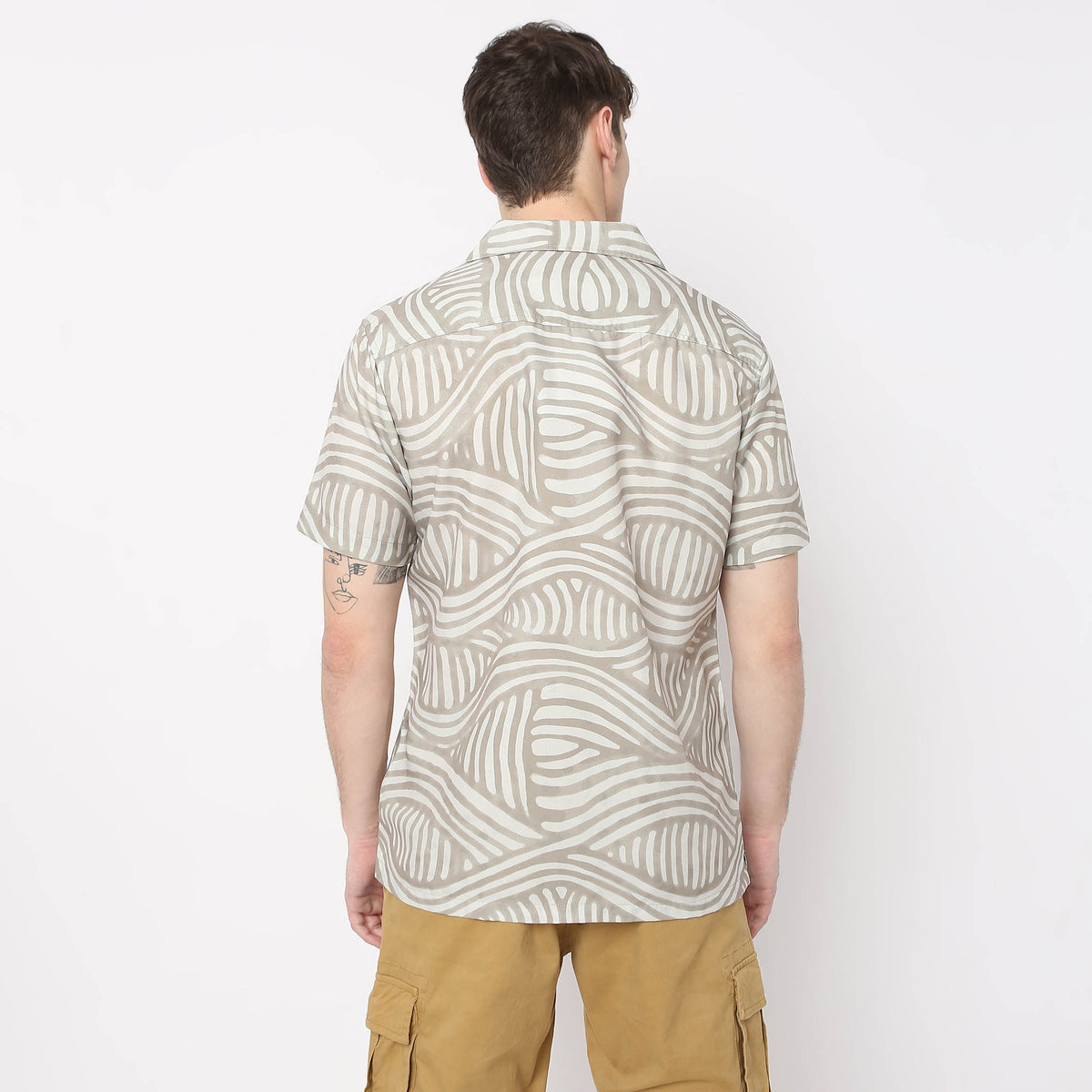 Printed Art Deco Havana Smart Cuban Half Sleeve Shirt