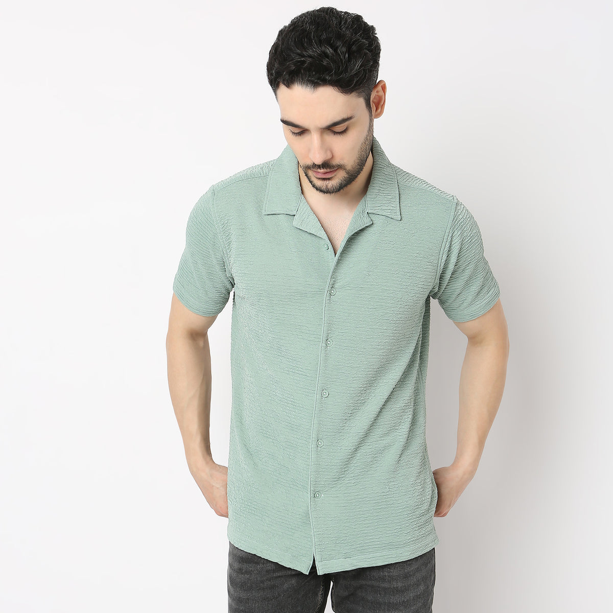 Regular Fit Structured Casual Shirt