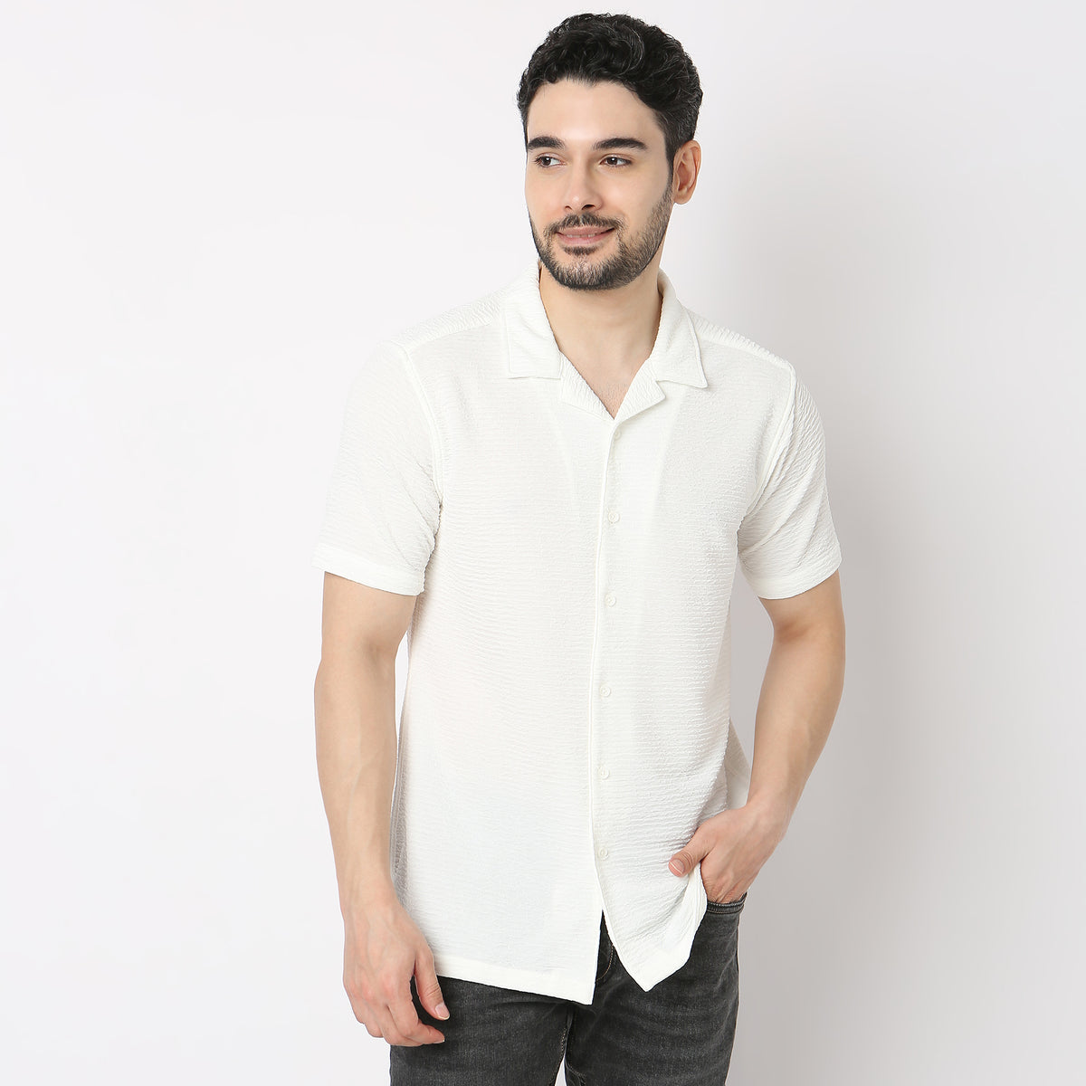 Regular Fit Structured Casual Shirt