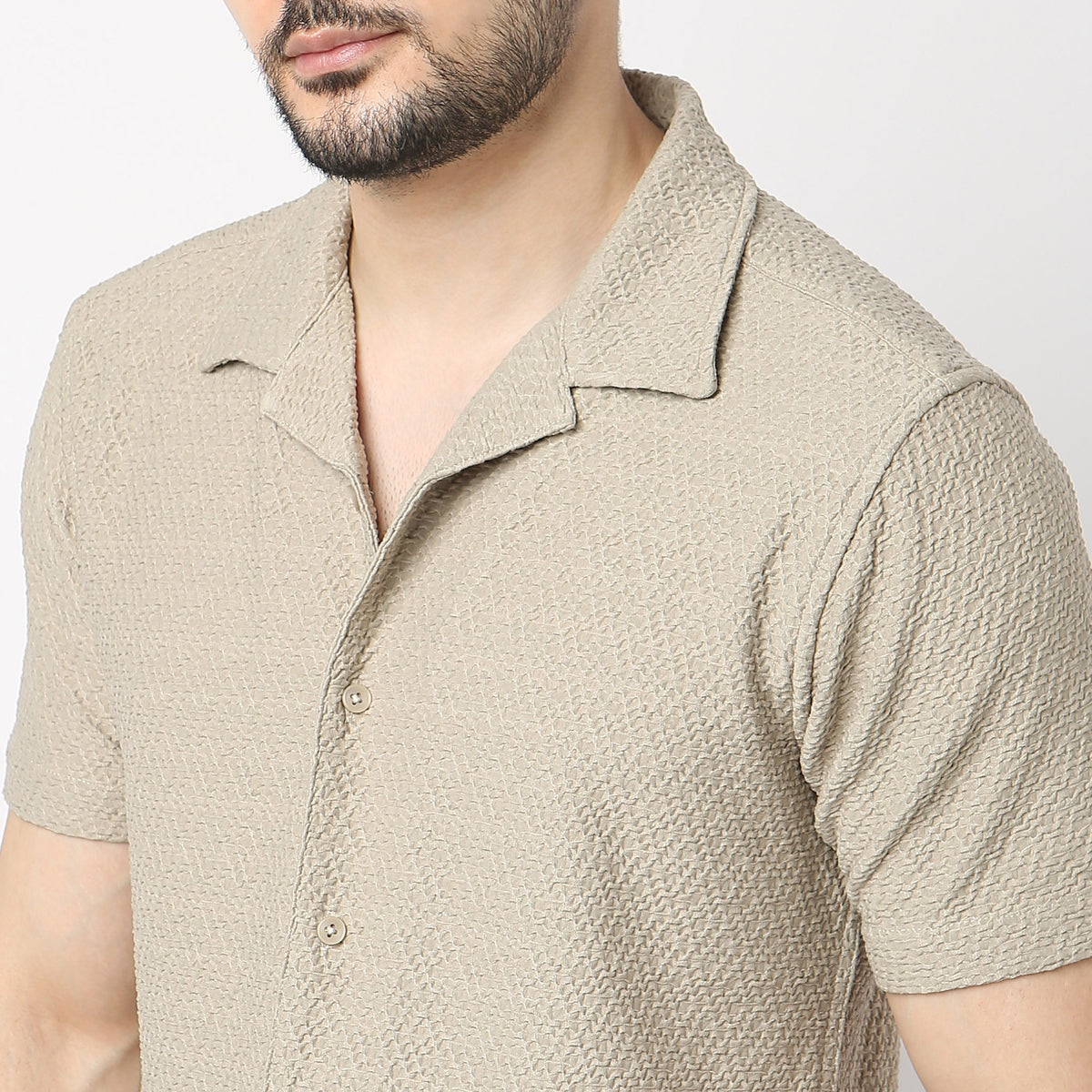 Slim Fit Structured Casual Shirt