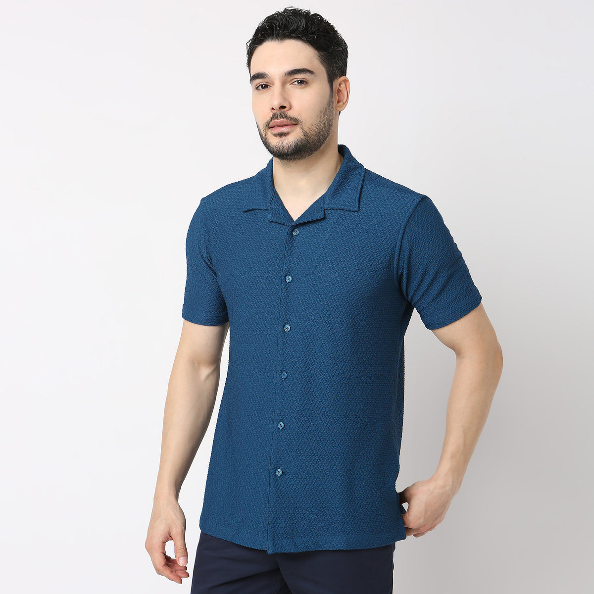 Slim Fit Structured Casual Shirt