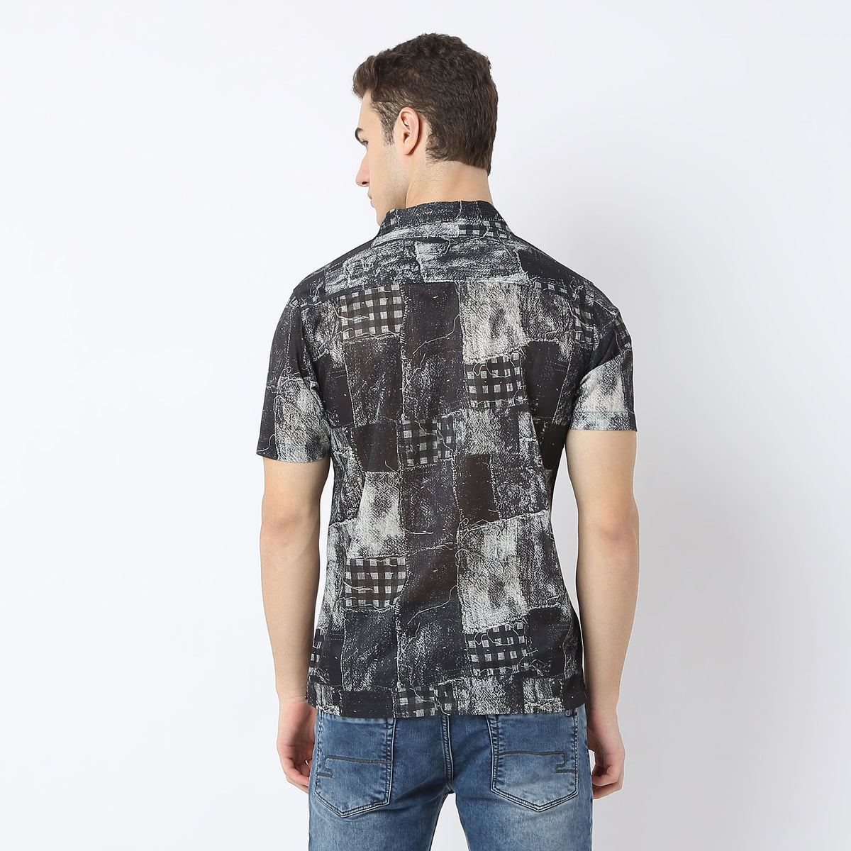 Regular Fit Printed Camp Collar Retreat Shirt