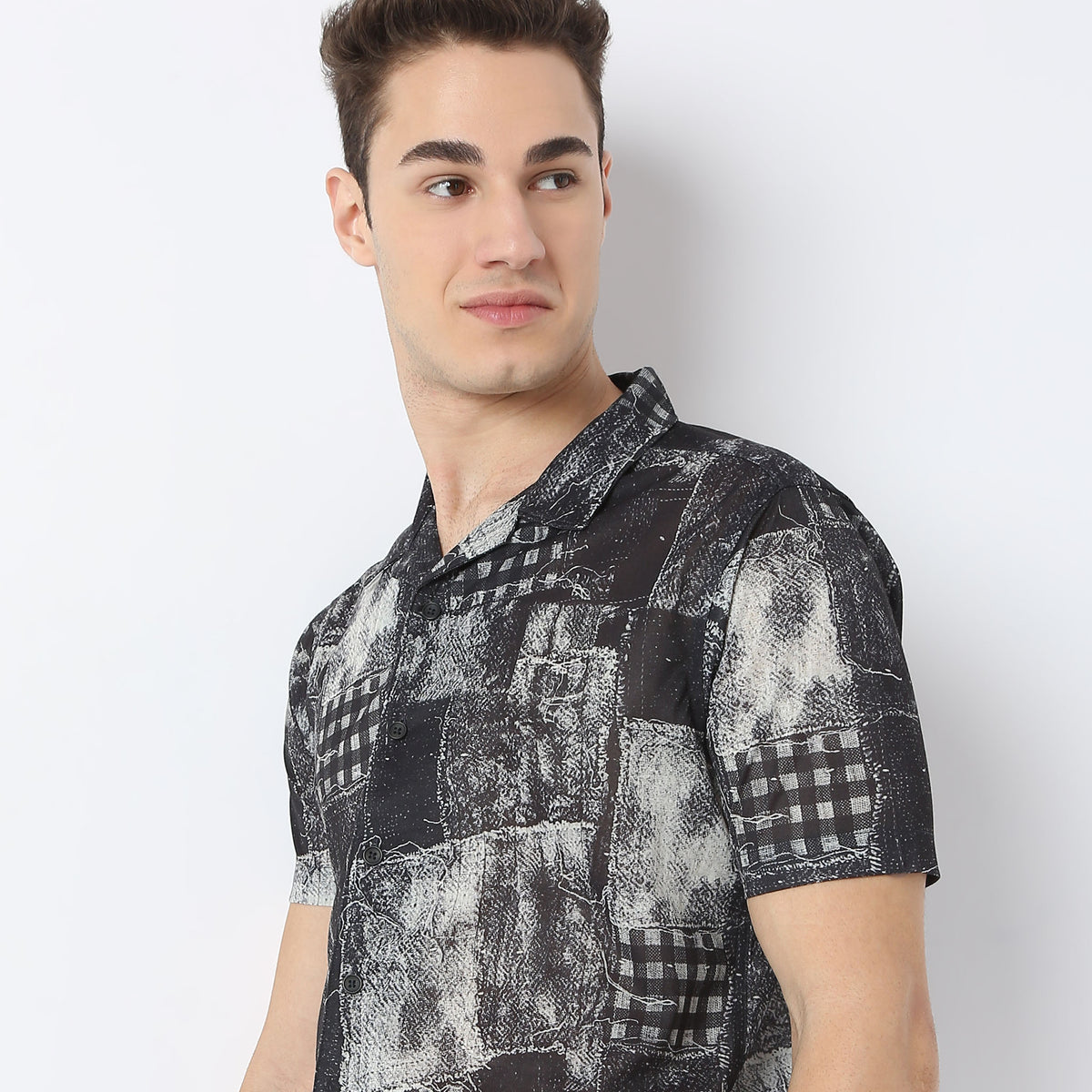 Regular Fit Printed Camp Collar Retreat Shirt