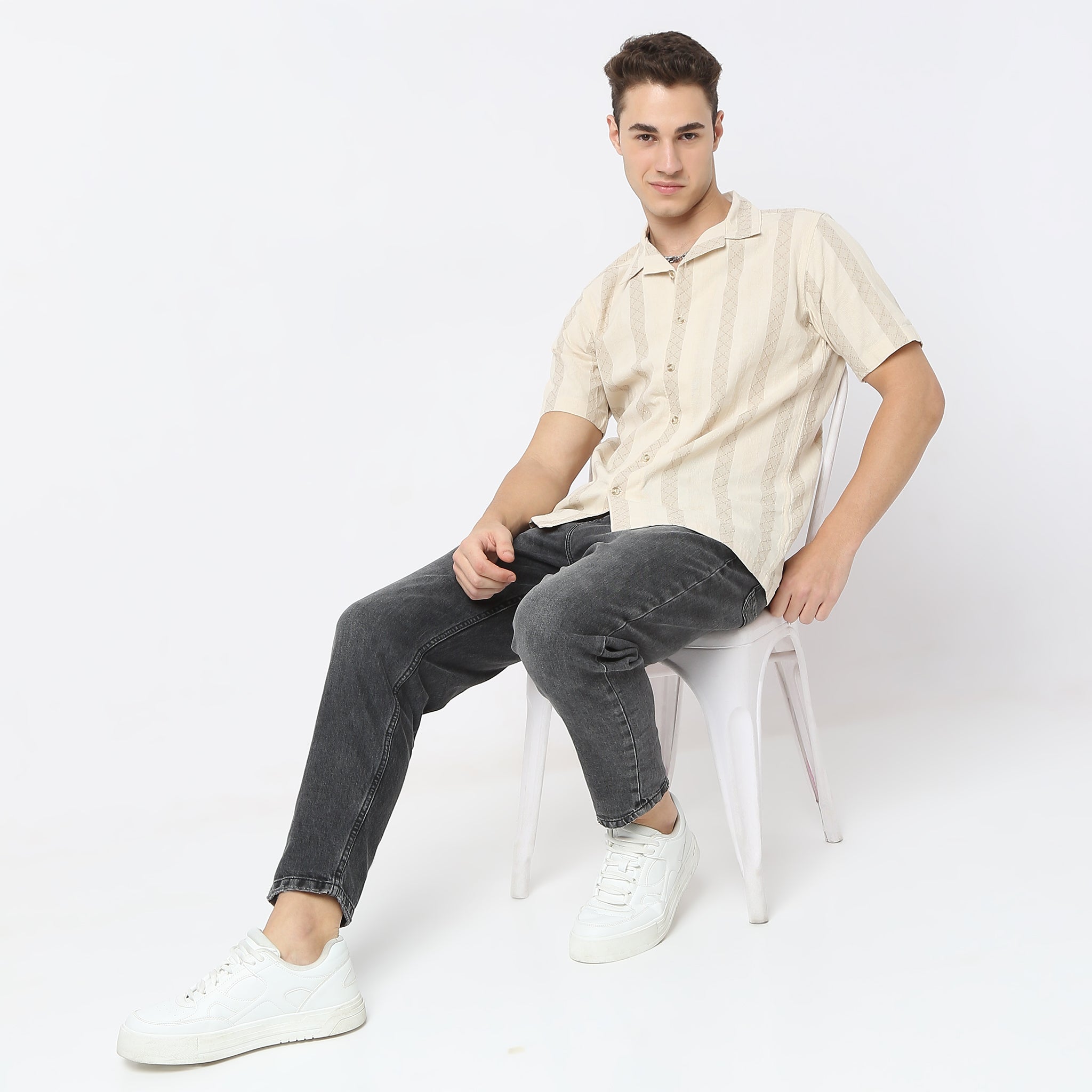 Regular Fit Camp Collar Mood Shirt