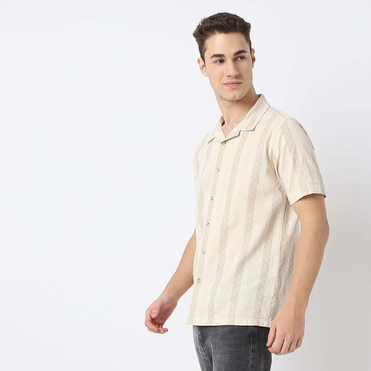 Regular Fit Camp Collar Mood Shirt