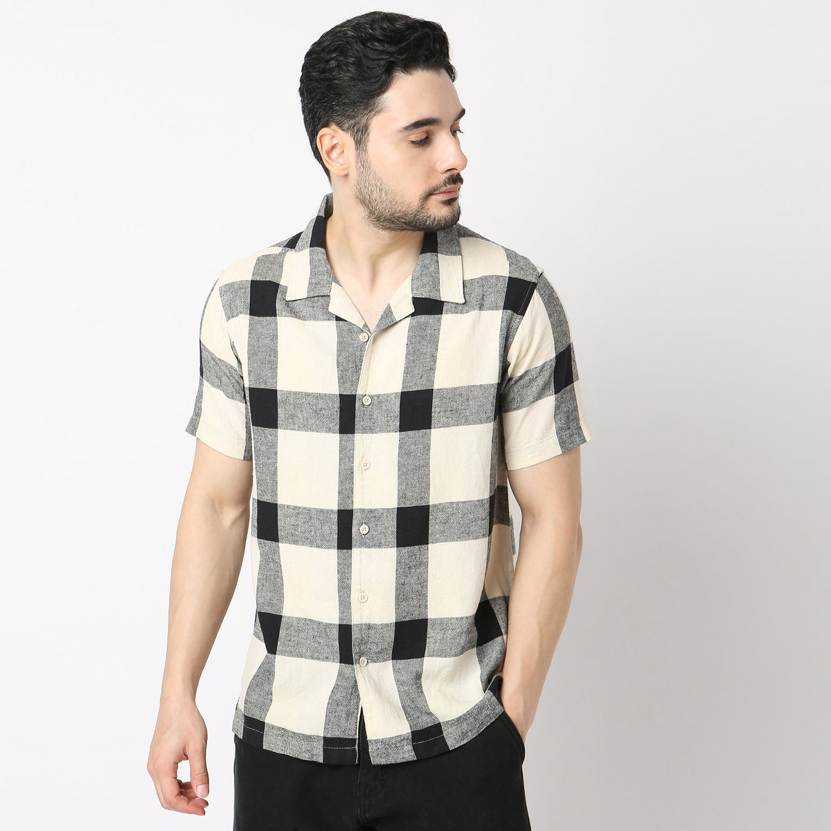 Regular Fit Checkered Mood Shirt