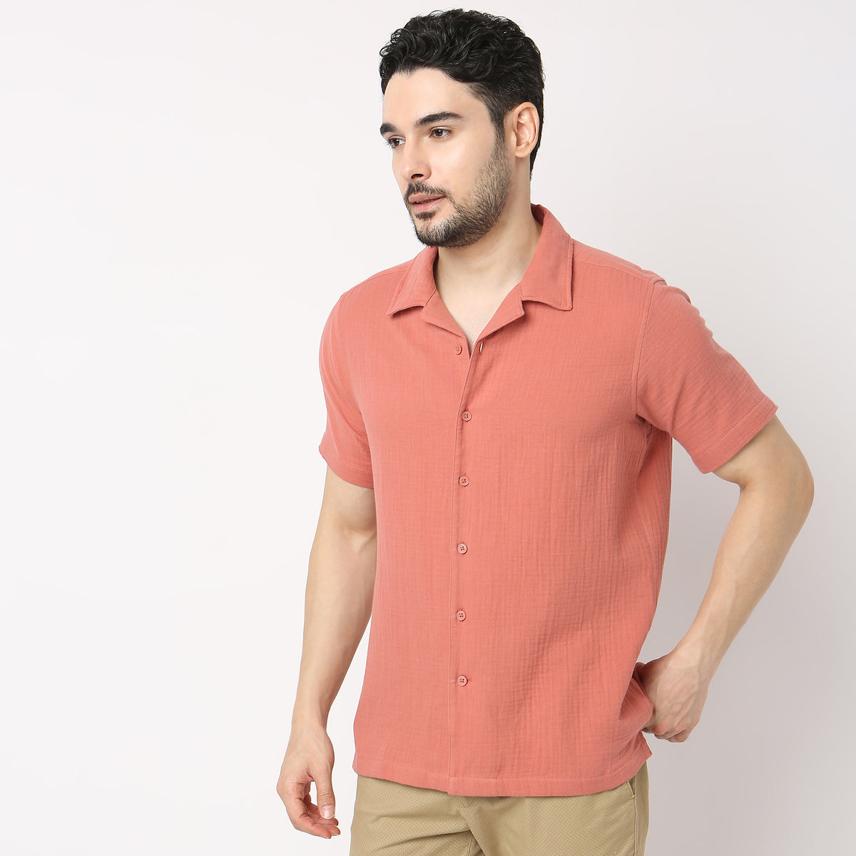 Regular Fit Solid Shirt