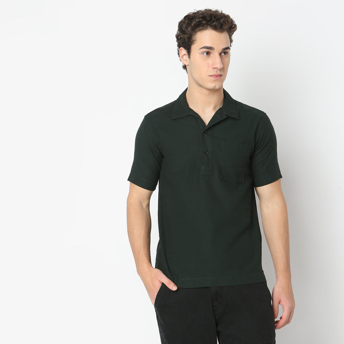 Regular Fit Solid Shirt