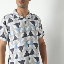 Regular Fit Printed Camp Collar Regular Length Shirt