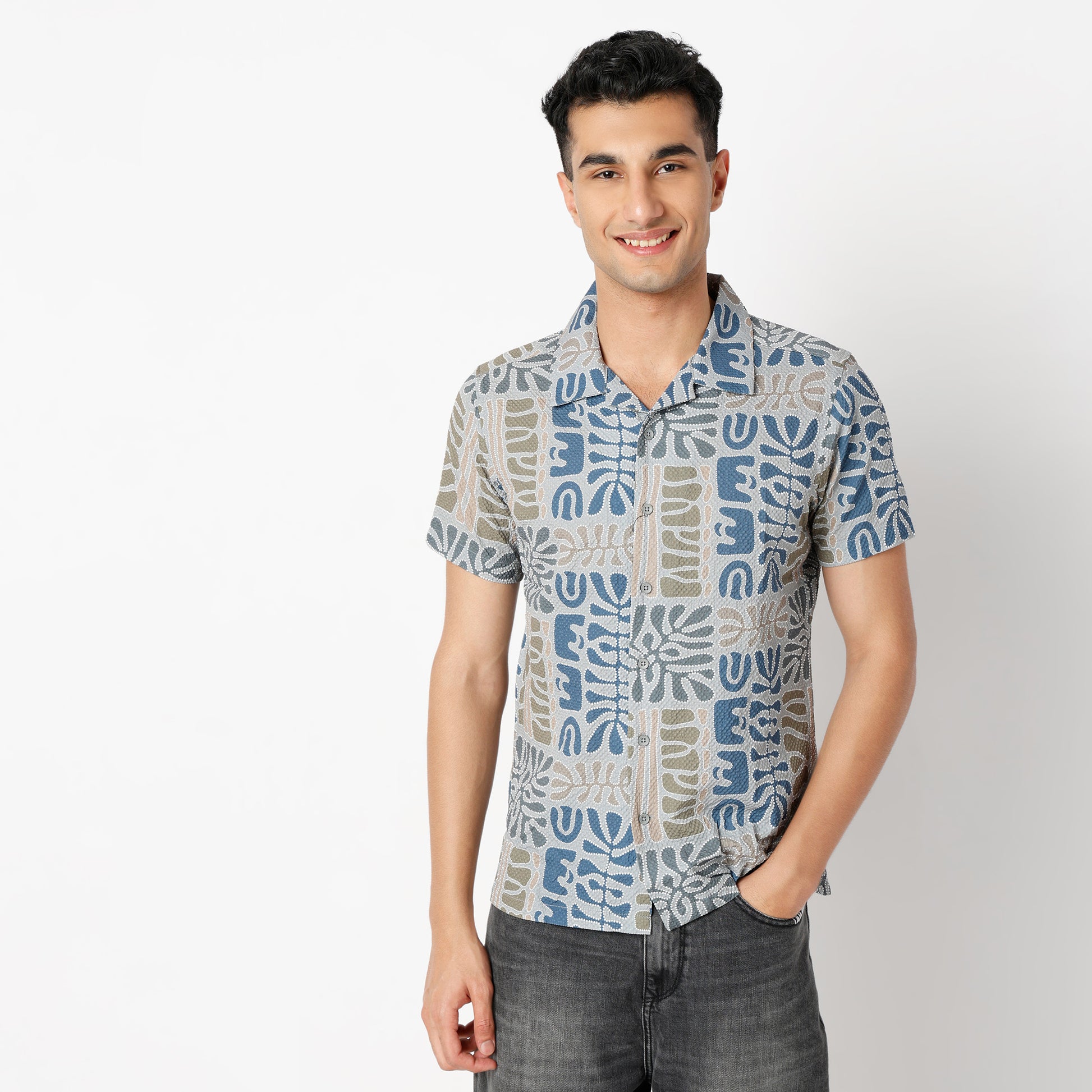 Regular Fit Printed Regular Length Shirt