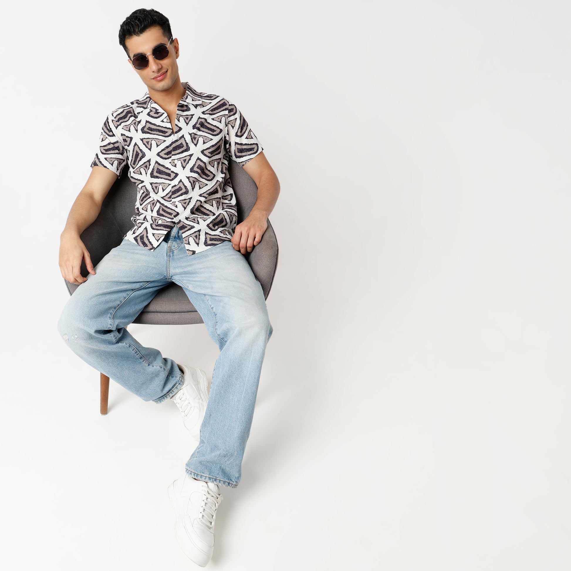 Regular Fit Printed Regular Length Shirt