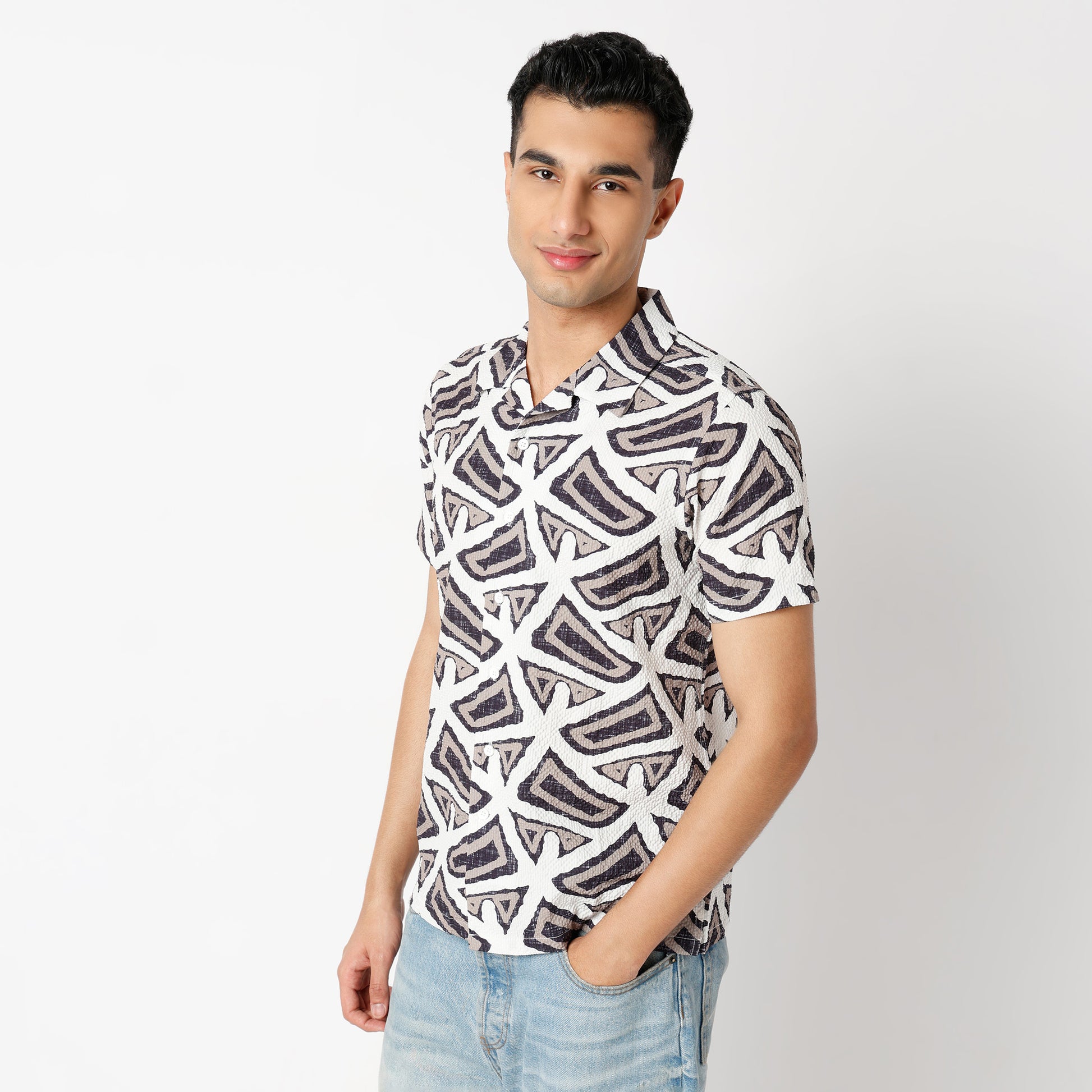 Regular Fit Printed Regular Length Shirt