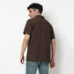 Structured Polyester Camp Collar Shirt
