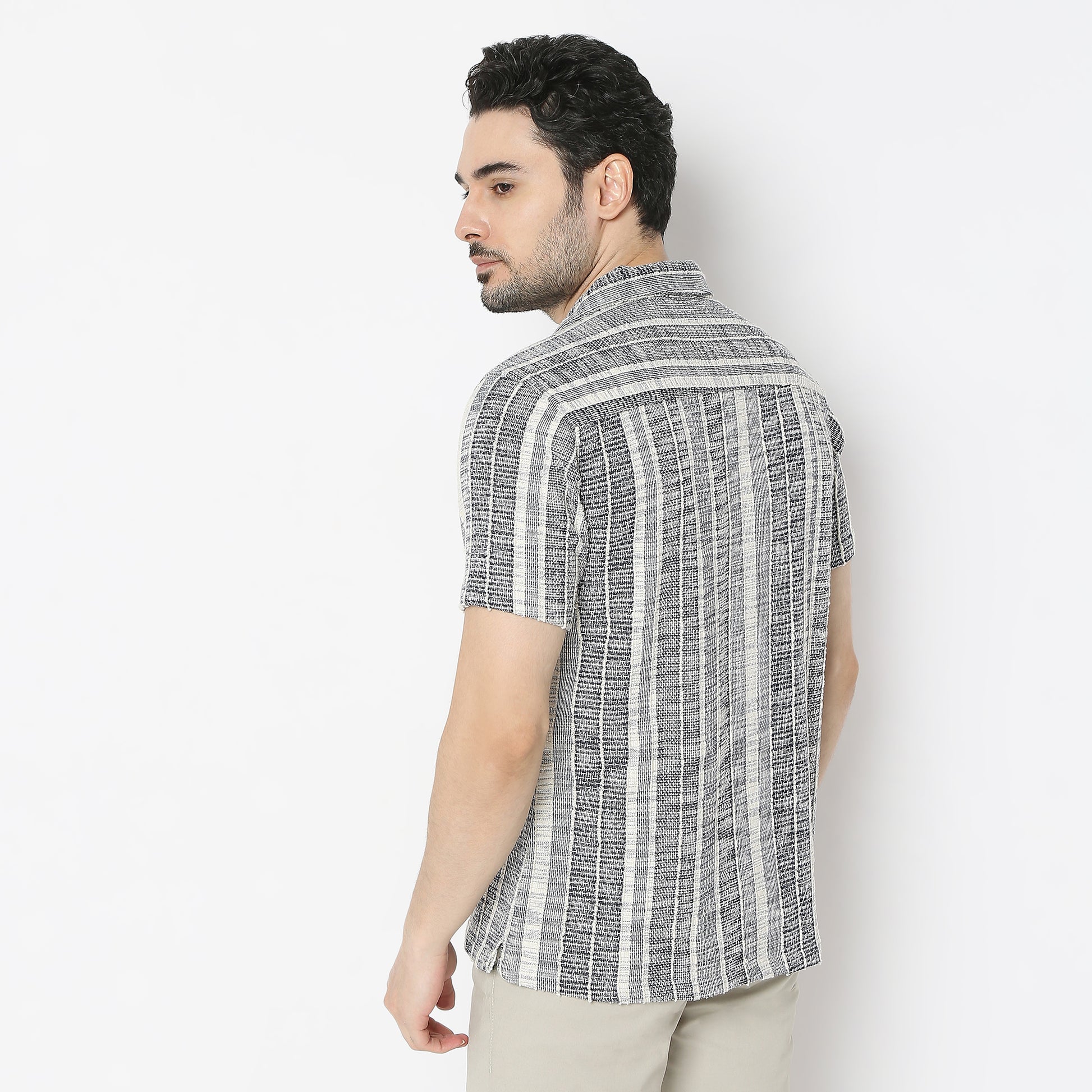 Regular Fit Printed Camp Collar Regular Length Shirt