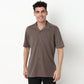 Structured Polyester Camp Collar Shirt