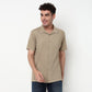 Structured Polyester Camp Collar Shirt