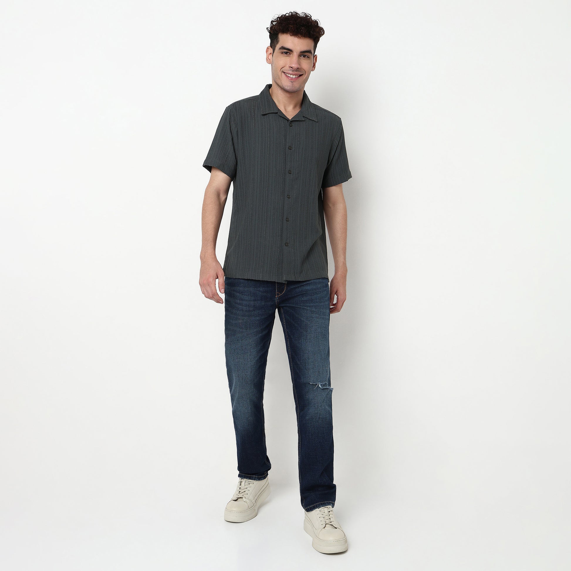 Polyester Structured Knit Shirt