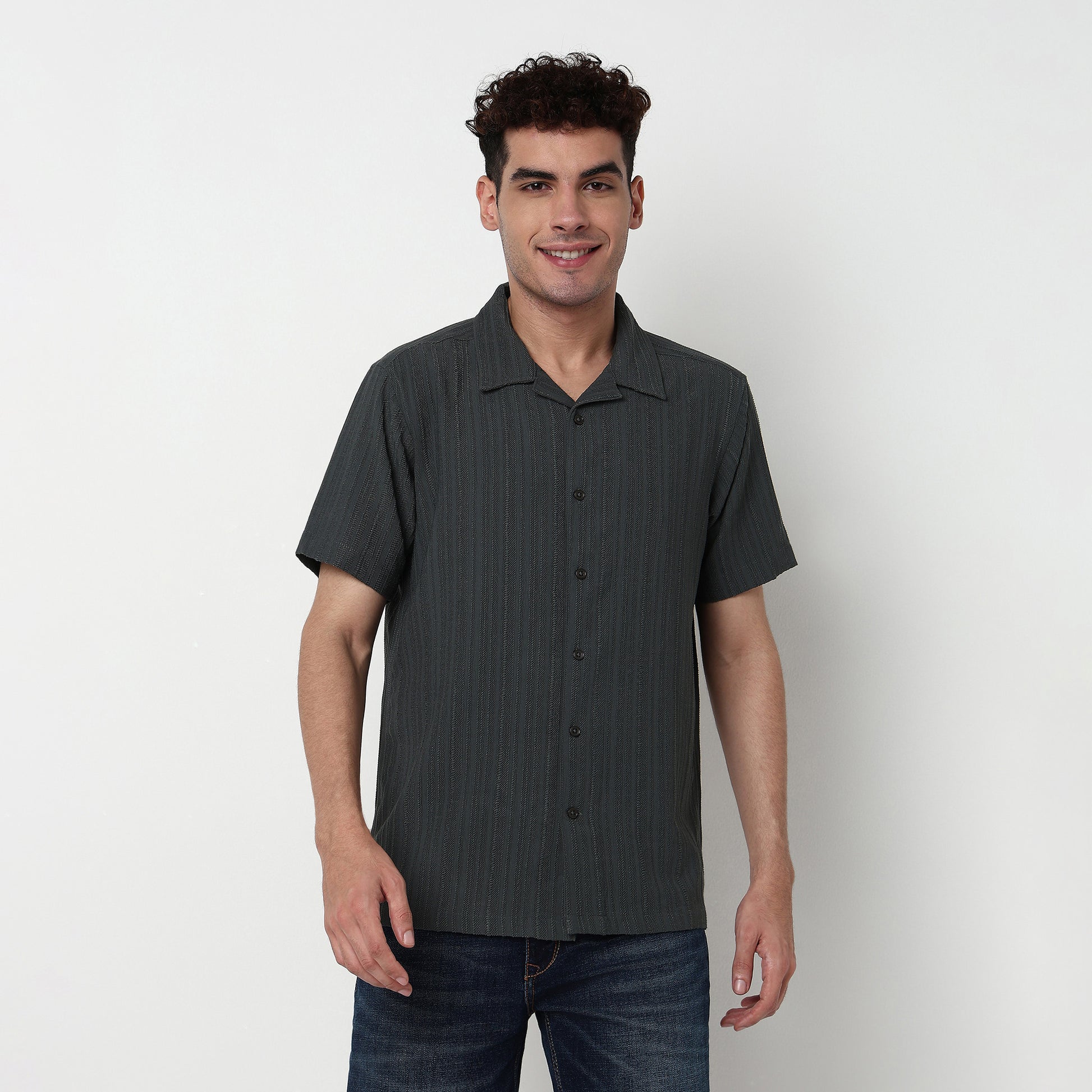 Polyester Structured Knit Shirt