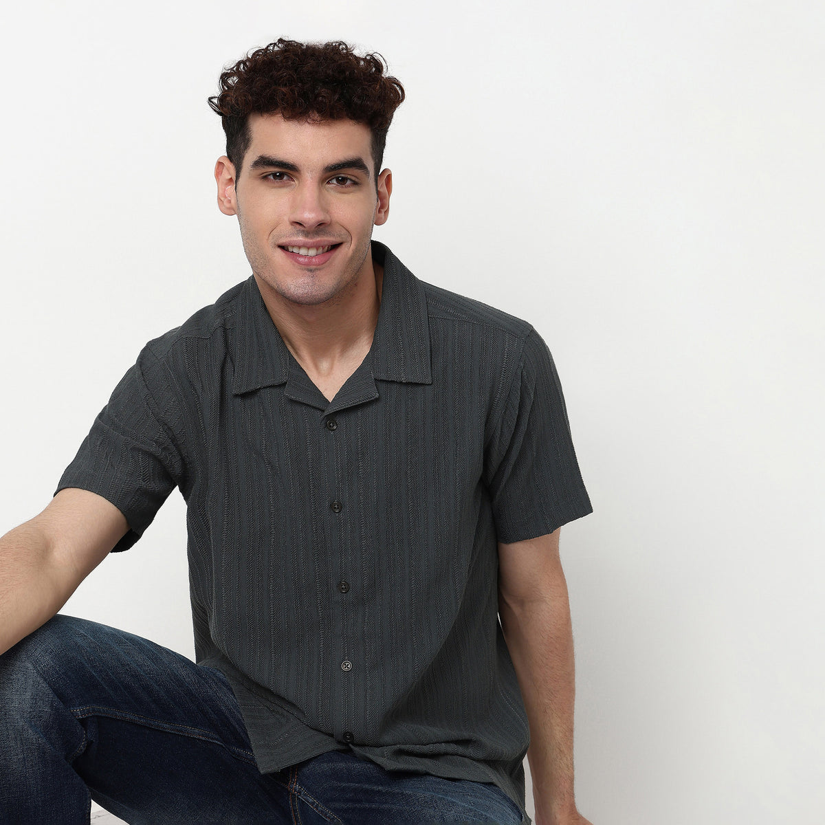 Polyester Structured Knit Shirt