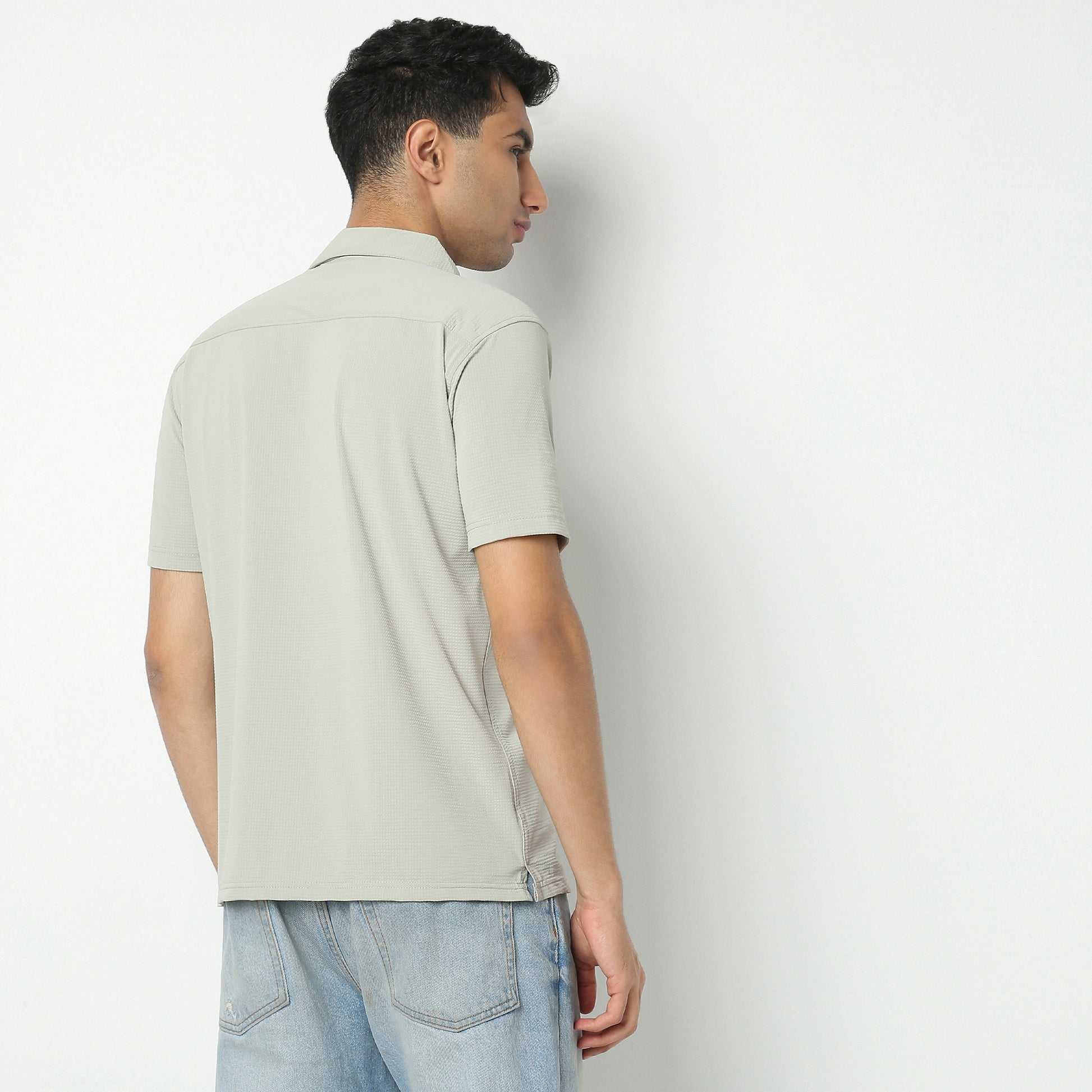 Regular Fit Printed Shirt Collar Regular Length Shirt