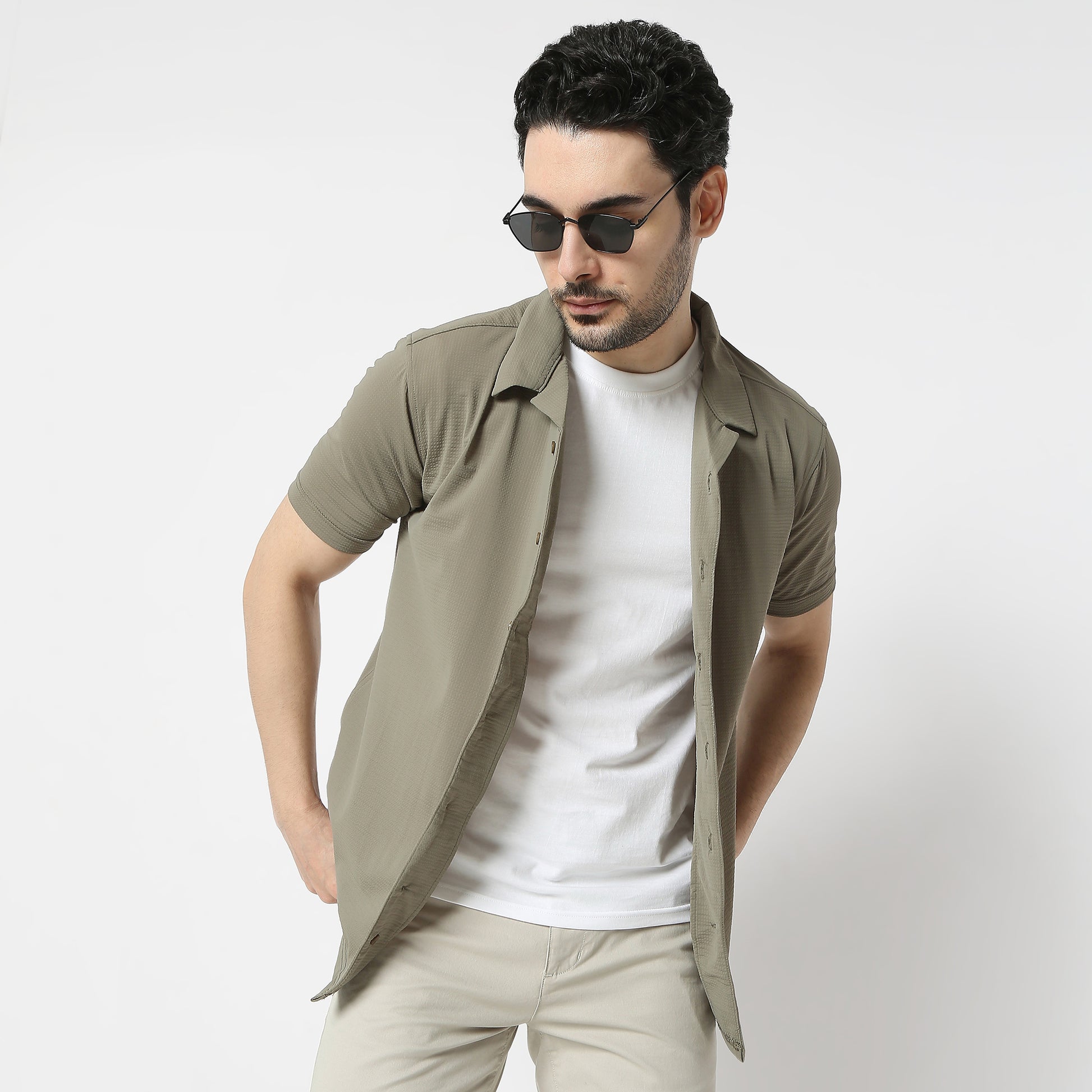 Regular Fit Printed Shirt Collar Regular Length Shirt