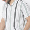 Regular Fit Striped Camp Collar Shirt