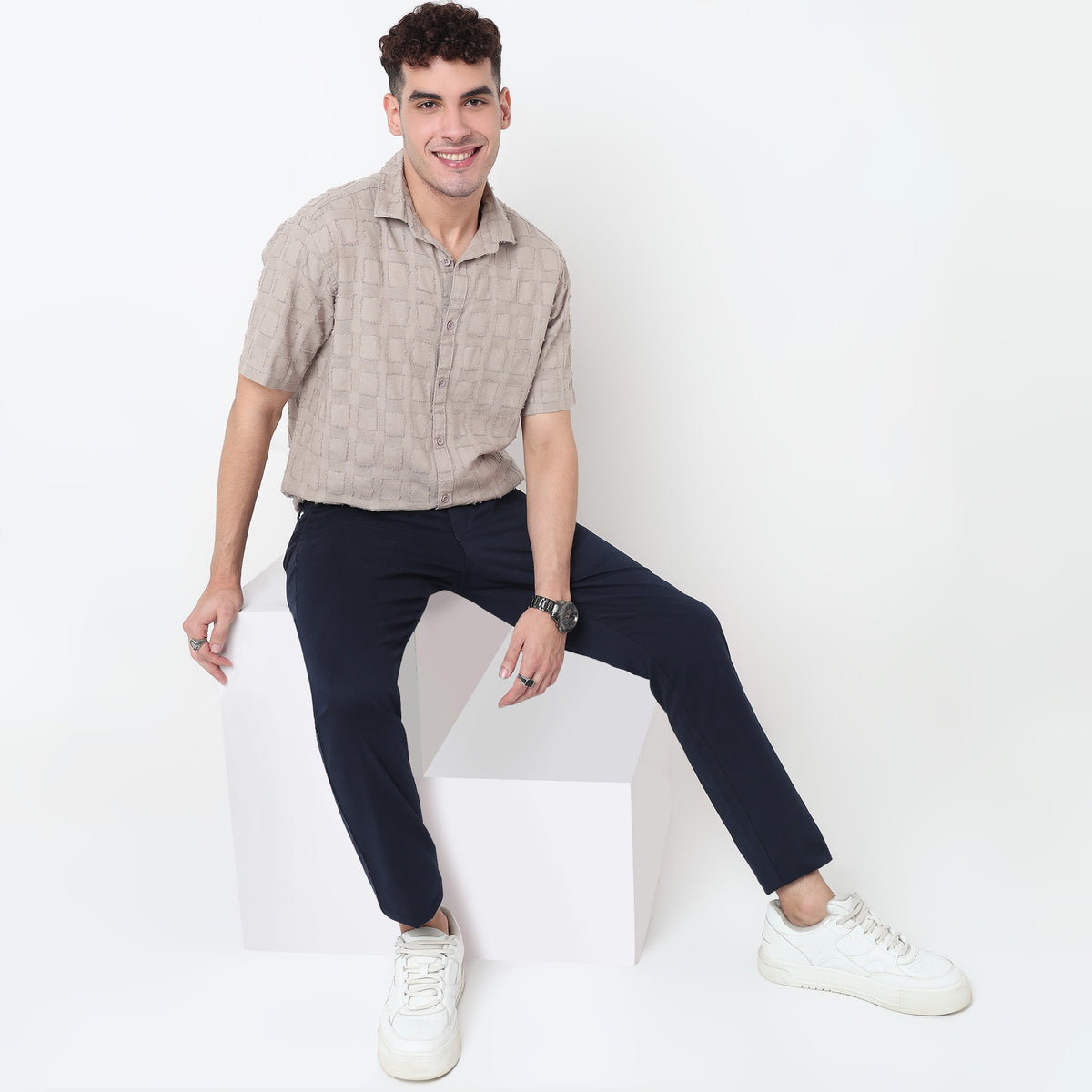 Solid Cotton Cuban Shirt