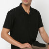 Regular Fit Solid Camp Collar Shirt