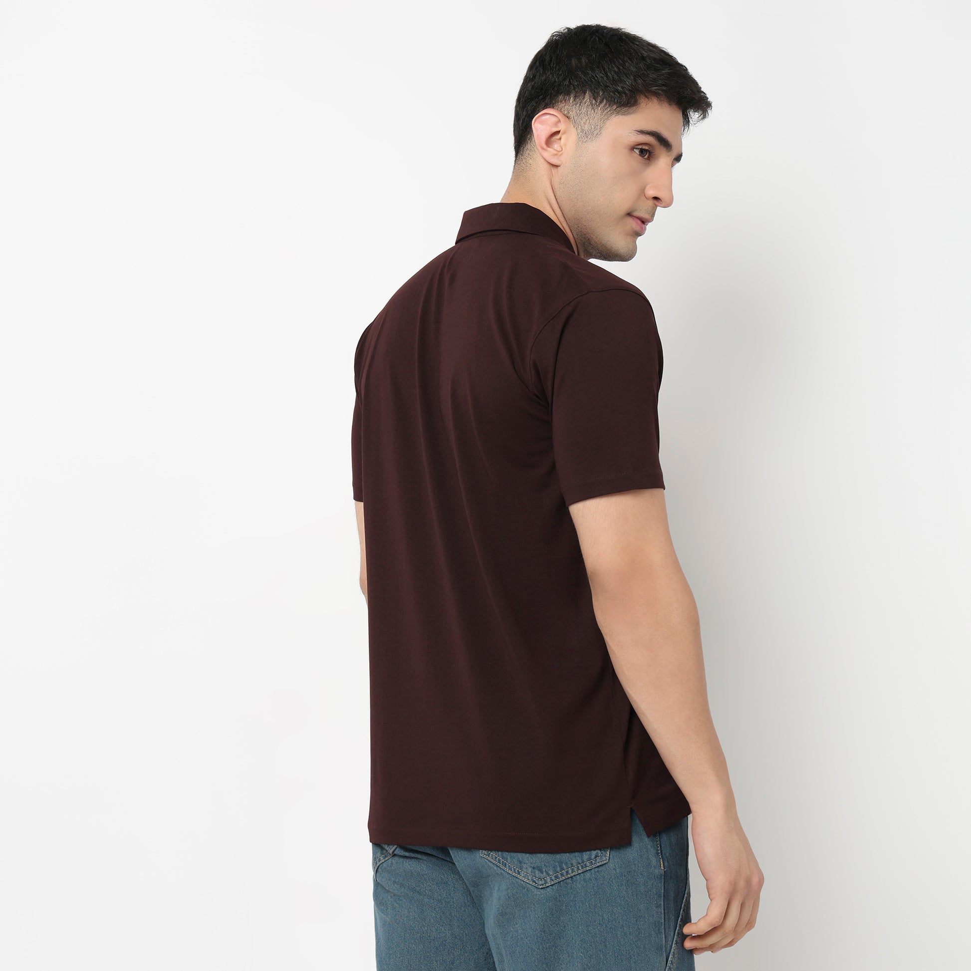 Buy Men Regular Fit Solid Half Sleeve Shirt  - Style Union