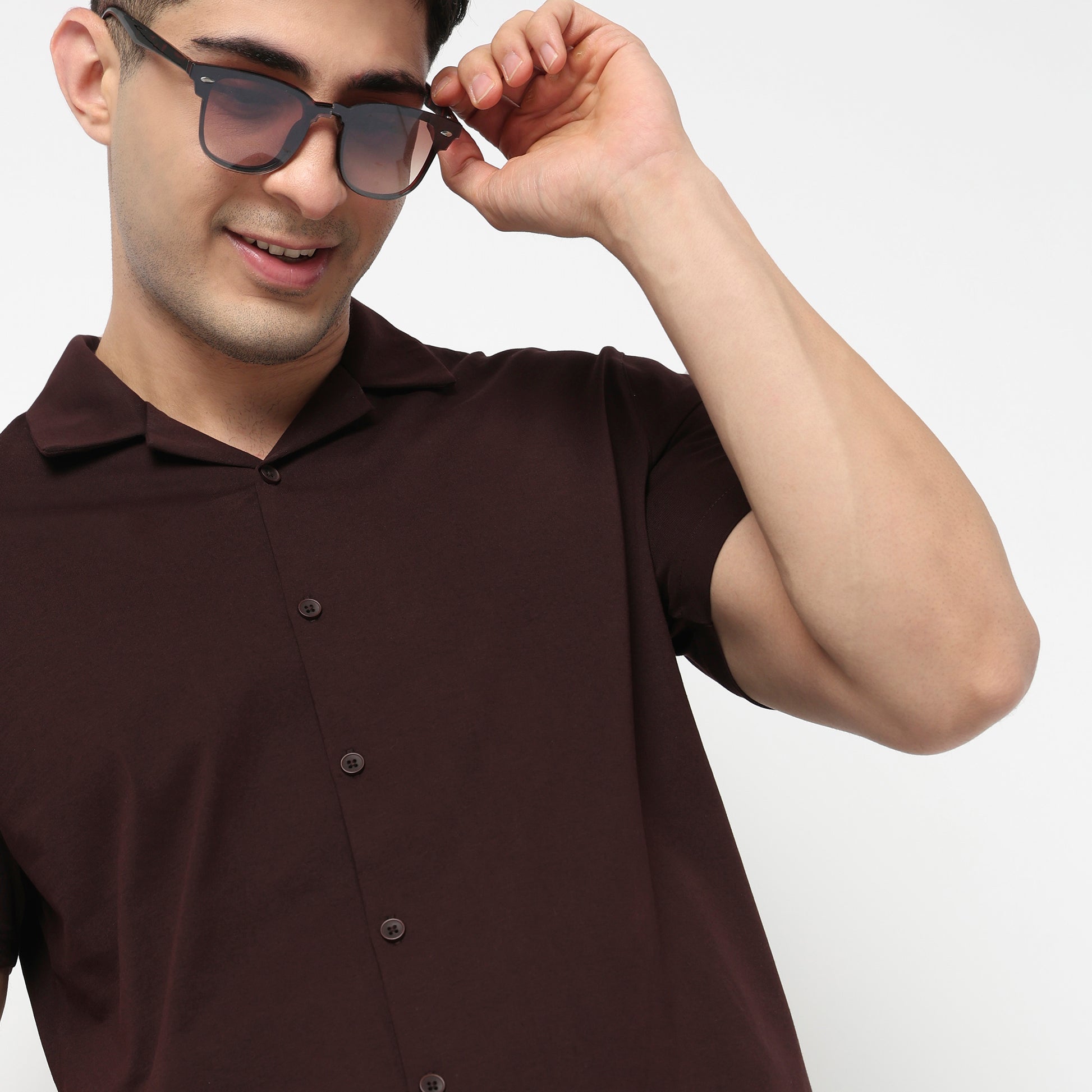 Buy Men Regular Fit Solid Half Sleeve Shirt  - Style Union