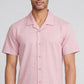 Baeᵉˣ Shirt Cotton Rich Knitted Half Sleeve Camp Collar