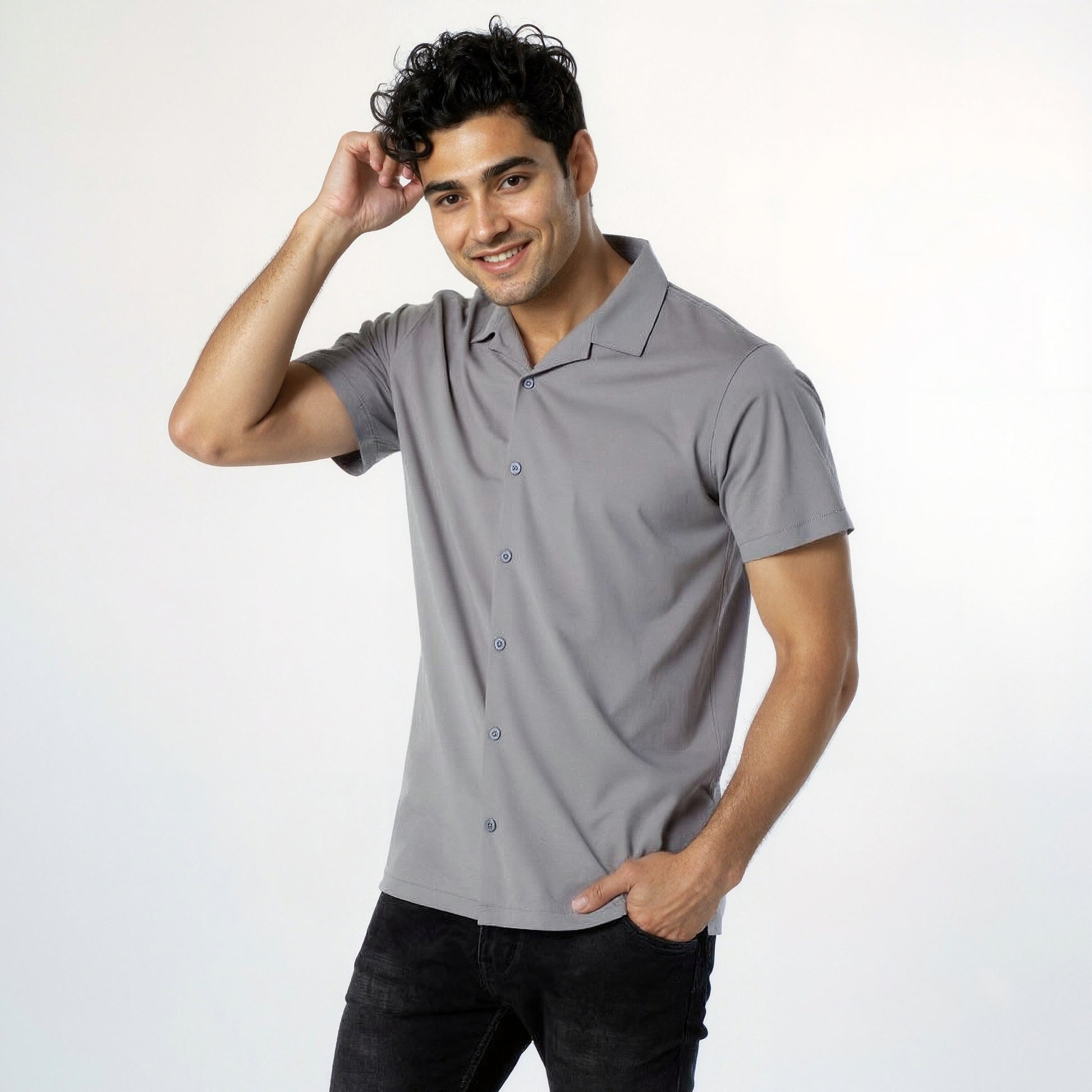 Buy Men Regular Fit Solid Half Sleeve Shirt  - Style Union