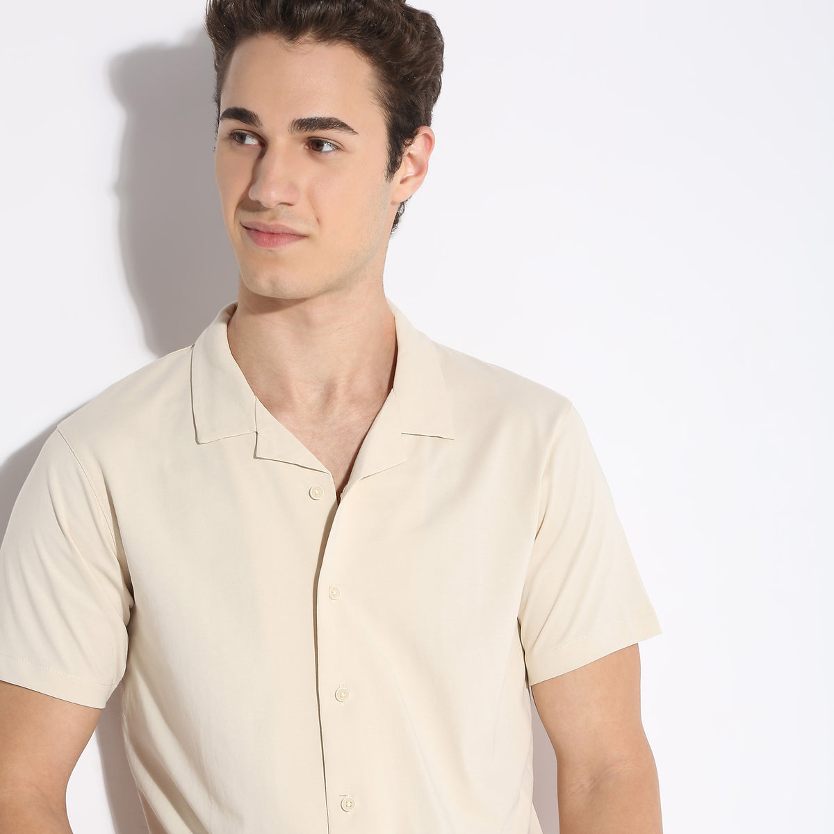 Modern Smart Bay Camp Collar Half Sleeve Shirt