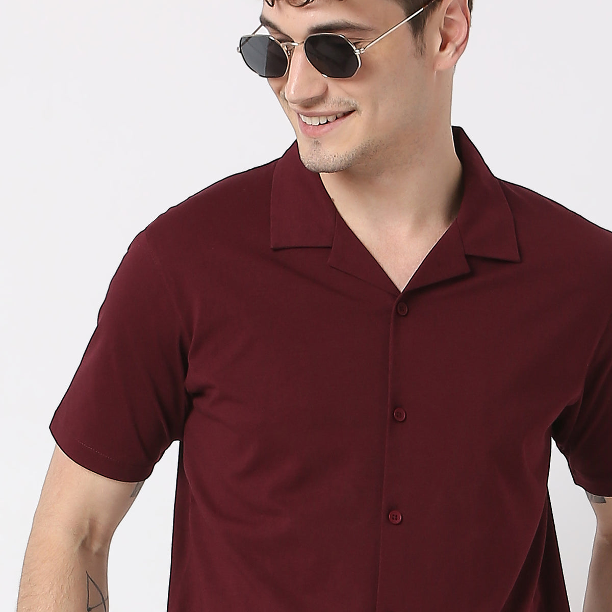 Modern Smart Bay Camp Collar Half Sleeve Shirt