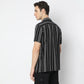 Striped Modern Smart Mood Camp Collar Half Sleeve Shirt