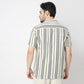 Striped Modern Smart Mood Camp Collar Half Sleeve Shirt