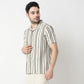 Striped Modern Smart Mood Camp Collar Half Sleeve Shirt
