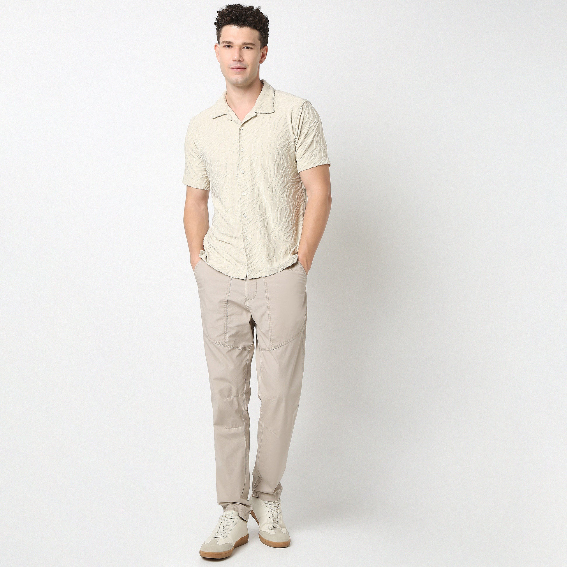 Half Sleeve Textured Cuban Shirt