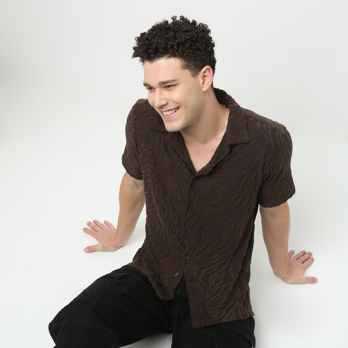 Half Sleeve Textured Cuban Shirt