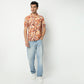 Regular Fit Printed Camp Collar Regular Length Shirt