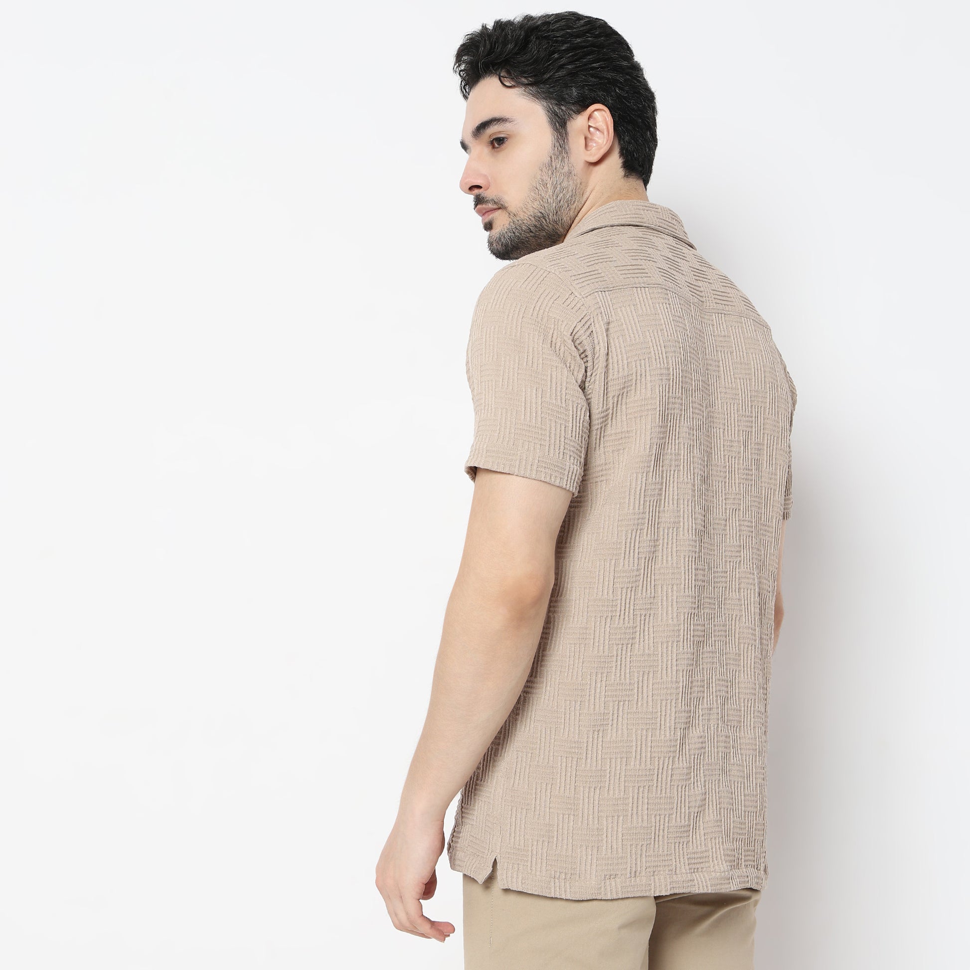 Regular Fit Solid Shirt Collar Shirt