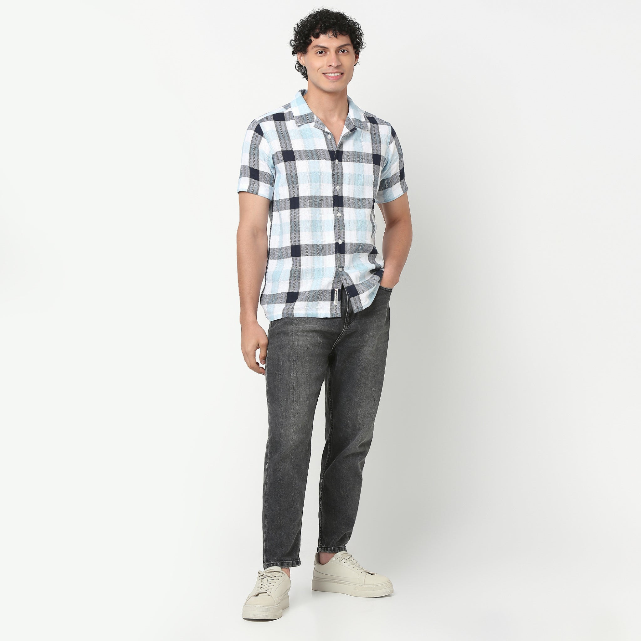 Mens Checkered Cuban Shirt