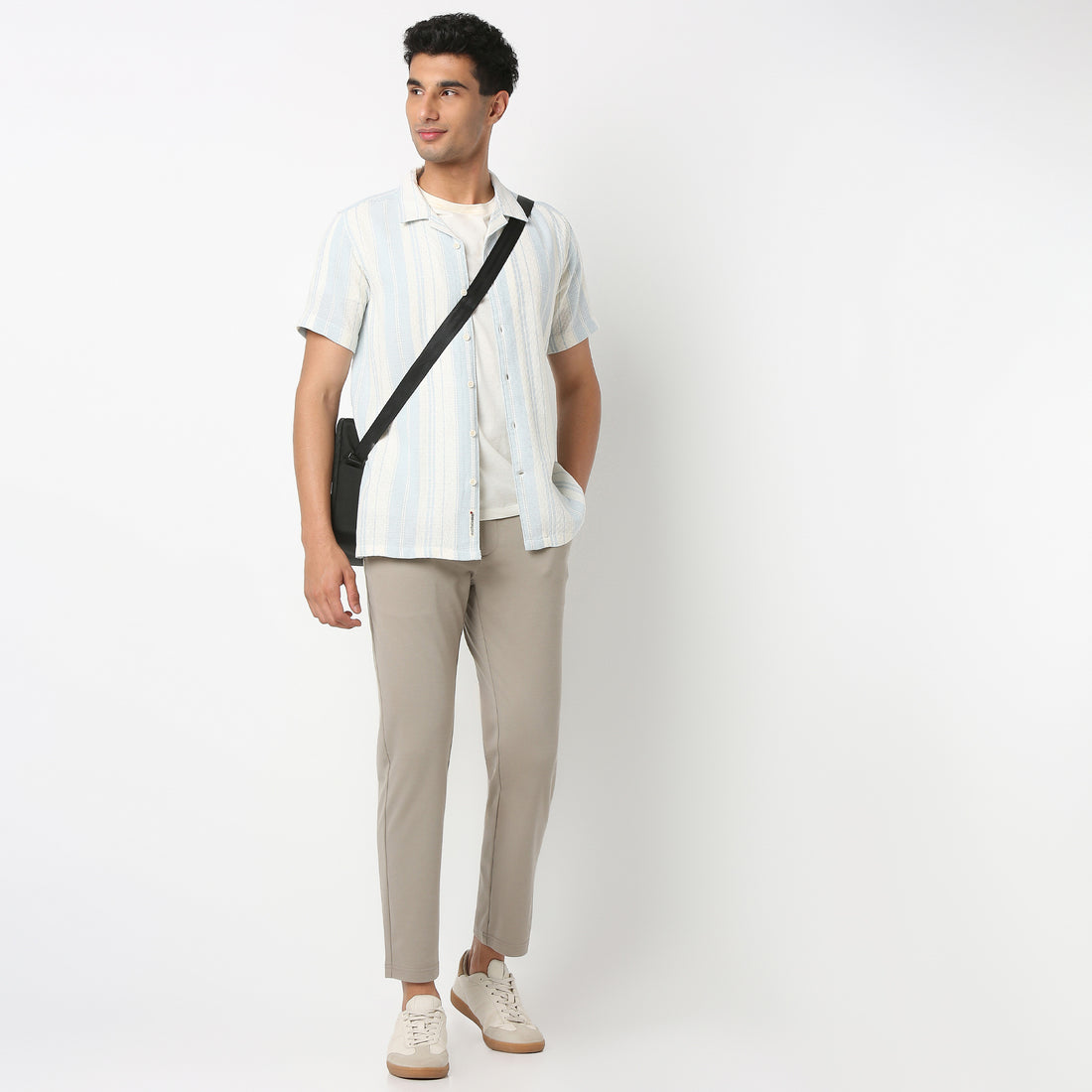 Camp Collar Striped Mood Shirt