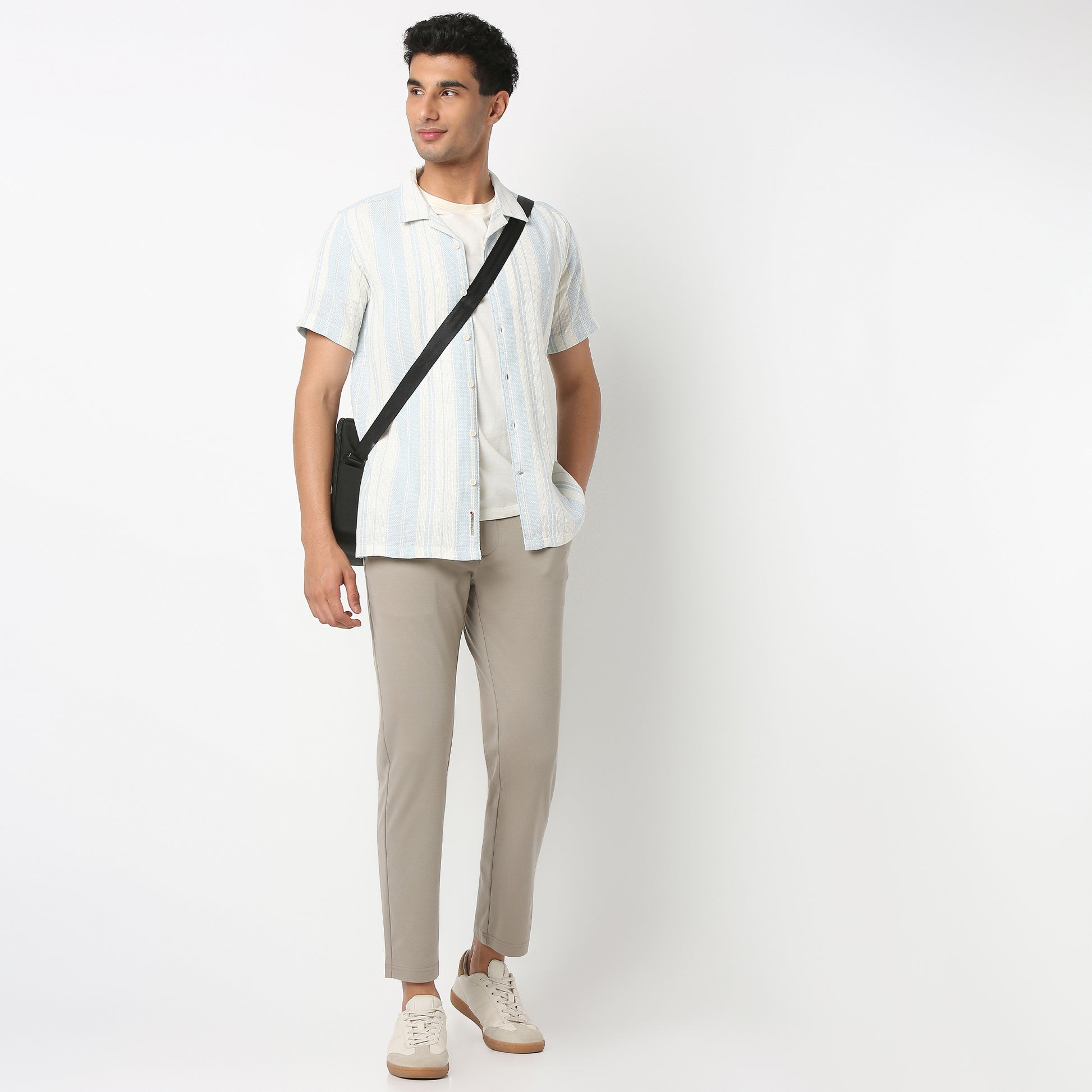 Camp Collar Striped Mood Shirt