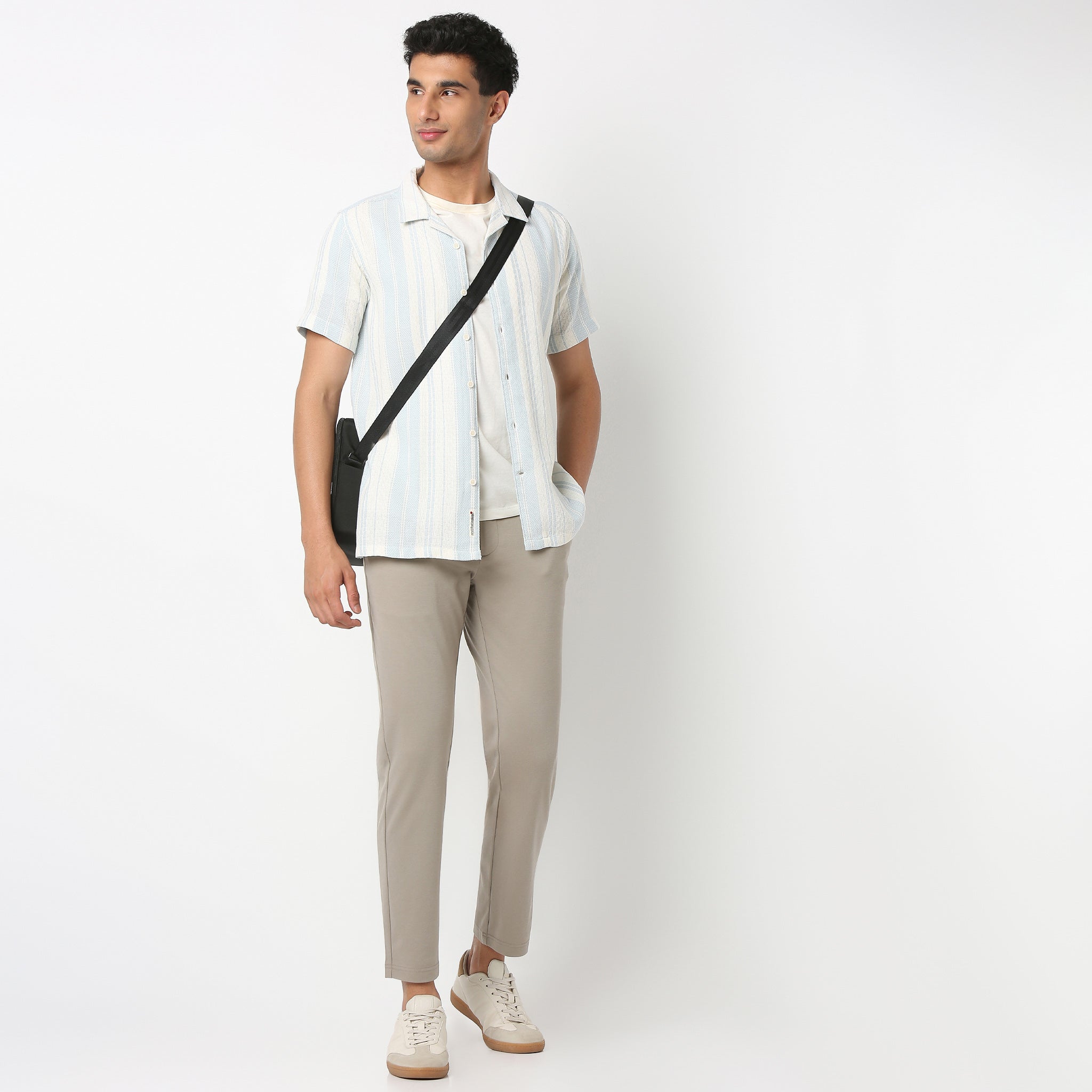 Camp Collar Striped Mood Shirt