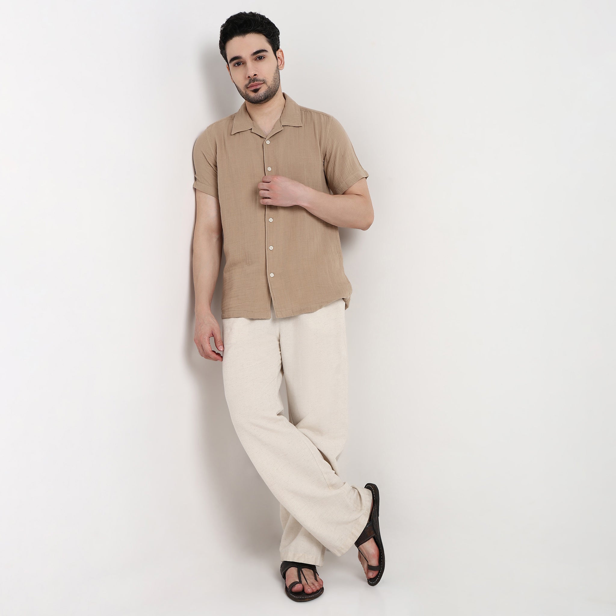 Mens Solid Cuban Shirt