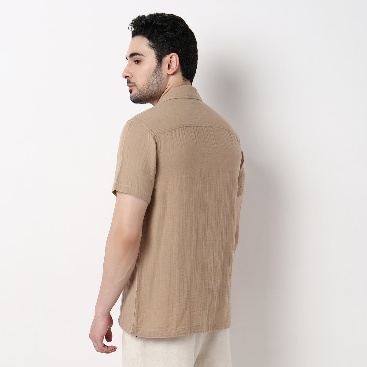 Mens Solid Cuban Shirt