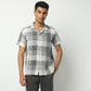 Regular Fit Checkered Camp Collar Shirt
